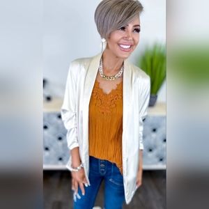 ZigZag Stripe Satin Blazer